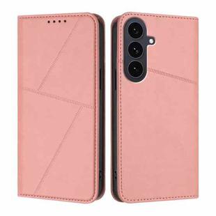 For Samsung Galaxy S25 FE 5G Strong Magnetic Frosted Flip Leather Phone Case(Pink)