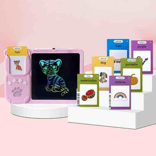 8.5 inch Children Early Education Drawing Board Card English Audiobooks, Style:Pink / 112 Cards