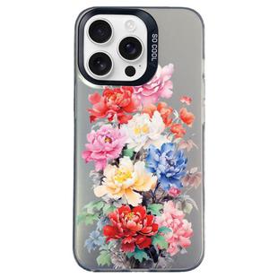 For iPhone 13 Pro Max Flower Series Color Silver TPU Hybrid PC Phone Case(Colorful Flowers CK111)