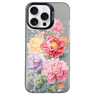 For iPhone 13 Pro Max Flower Series Color Silver TPU Hybrid PC Phone Case(Colorful Flowers CK113)