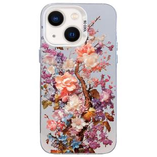 For iPhone 13 Pro Flower Series Color Silver TPU Hybrid PC Phone Case(Colorful Flowers CW117)