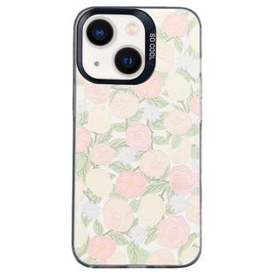 For iPhone 13 Flower Series Color Silver TPU Hybrid PC Phone Case(Tulip CK121)