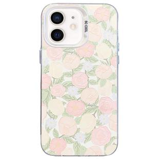 For iPhone 12 mini Flower Series Color Silver TPU Hybrid PC Phone Case(Tulip CW121)