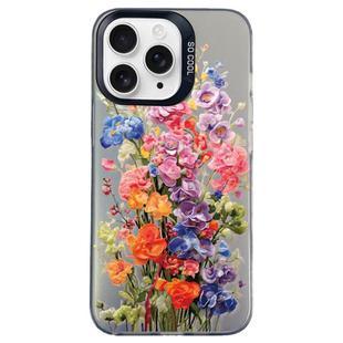 For iPhone 11 Pro Max Flower Series Color Silver TPU Hybrid PC Phone Case(Colorful Flowers CK112)
