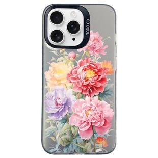 For iPhone 11 Pro Max Flower Series Color Silver TPU Hybrid PC Phone Case(Colorful Flowers CK113)