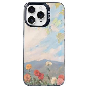 For iPhone 11 Pro Max Flower Series Color Silver TPU Hybrid PC Phone Case(Blue Sky Flowers CK119)