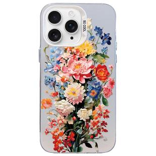 For iPhone 11 Pro Max Flower Series Color Silver TPU Hybrid PC Phone Case(Colorful Flowers CW114)
