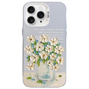 For iPhone 11 Pro Max Flower Series Color Silver TPU Hybrid PC Phone Case(Daisy CW120)