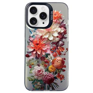 For iPhone 11 Pro Flower Series Color Silver TPU Hybrid PC Phone Case(Colorful Flowers CK115)