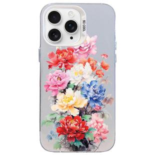 For iPhone 11 Pro Flower Series Color Silver TPU Hybrid PC Phone Case(Colorful Flowers CW111)