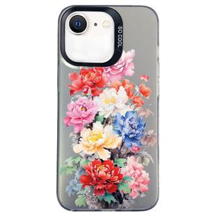 For iPhone SE 2022 / SE 2020 / 8 / 7 Flower Series Color Silver TPU Hybrid PC Phone Case(Colorful Flowers CK111)
