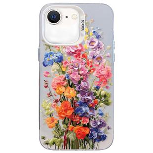 For iPhone SE 2022 / SE 2020 / 8 / 7 Flower Series Color Silver TPU Hybrid PC Phone Case(Colorful Flowers CW112)