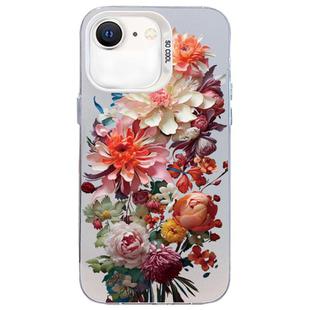 For iPhone SE 2022 / SE 2020 / 8 / 7 Flower Series Color Silver TPU Hybrid PC Phone Case(Colorful Flowers CW115)