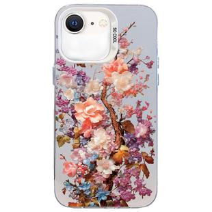 For iPhone SE 2022 / SE 2020 / 8 / 7 Flower Series Color Silver TPU Hybrid PC Phone Case(Colorful Flowers CW117)