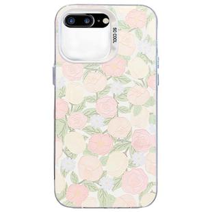 For iPhone 8 Plus / 7 Plus Flower Series Color Silver TPU Hybrid PC Phone Case(Tulip CW121)