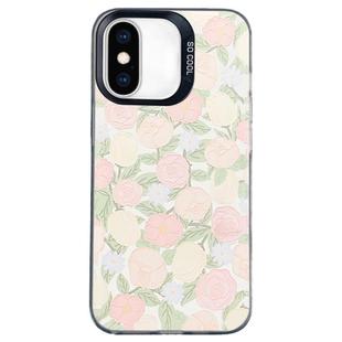 For iPhone X / XS Flower Series Color Silver TPU Hybrid PC Phone Case(Tulip CK121)