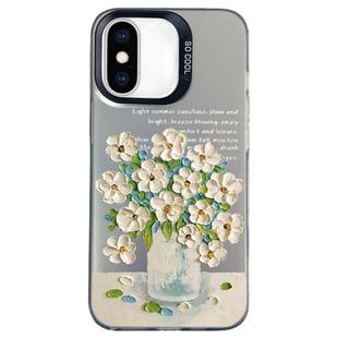 For iPhone XS Max Flower Series Color Silver TPU Hybrid PC Phone Case(Daisy CK120)