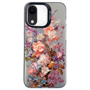For iPhone XR Flower Series Color Silver TPU Hybrid PC Phone Case(Colorful Flowers CK117)
