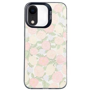 For iPhone XR Flower Series Color Silver TPU Hybrid PC Phone Case(Tulip CK121)
