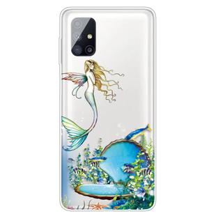 For Samsung Galaxy M51 Shockproof Painted Transparent TPU Protective Case(Mermaid)