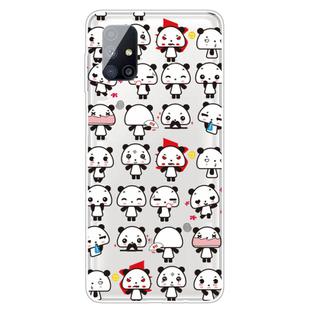For Samsung Galaxy M51 Shockproof Painted Transparent TPU Protective Case(Mini Panda)