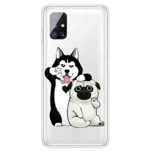 For Samsung Galaxy M51 Shockproof Painted Transparent TPU Protective Case(Selfie Dog)