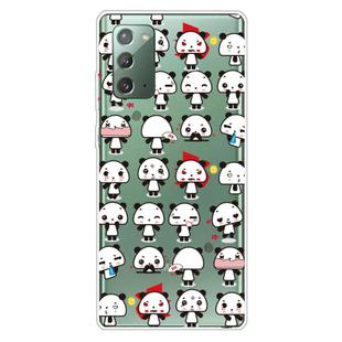 For Samsung Galaxy Note20 Shockproof Painted Transparent TPU Protective Case(Mini Panda)