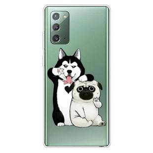 For Samsung Galaxy Note20 Shockproof Painted Transparent TPU Protective Case(Selfie Dog)