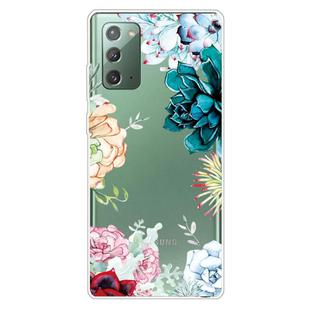 For Samsung Galaxy Note20 Shockproof Painted Transparent TPU Protective Case(Gem Flower)