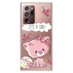 For Samsung Galaxy Note20 Ultra Shockproof Painted Transparent TPU Protective Case(Cute Cat)