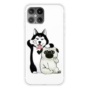 For iPhone 12 mini Shockproof Painted Transparent TPU Protective Case(Selfie Dog)