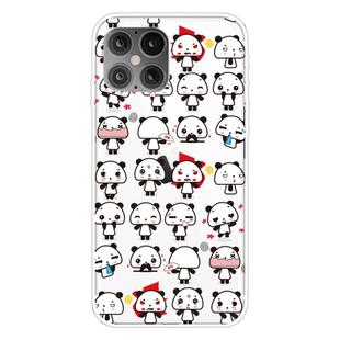 For iPhone 12 / 12 Pro Shockproof Painted Transparent TPU Protective Case(Mini Panda)