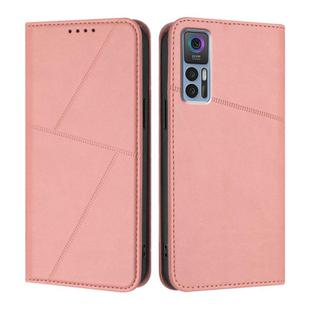 For TCL 30 5G / TCL 30+ Strong Magnetic Frosted Flip Leather Phone Case(Pink)