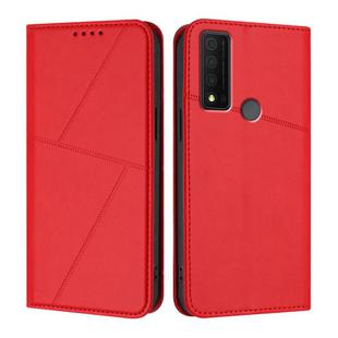 For TCL 30 XE 5G Strong Magnetic Frosted Flip Leather Phone Case(Red)