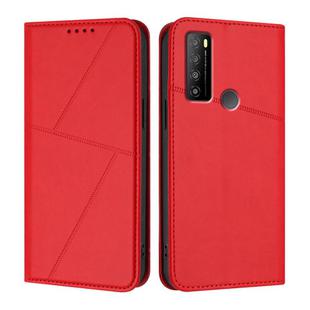 For TCL 30 XL Strong Magnetic Frosted Flip Leather Phone Case(Red)