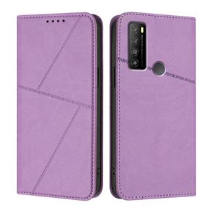 For TCL 30 XL Strong Magnetic Frosted Flip Leather Phone Case(Light Purple)