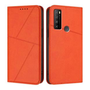 For TCL 30 XL Strong Magnetic Frosted Flip Leather Phone Case(Orange)