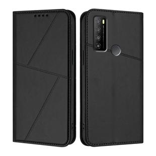 For TCL 30 XL Strong Magnetic Frosted Flip Leather Phone Case(Black)
