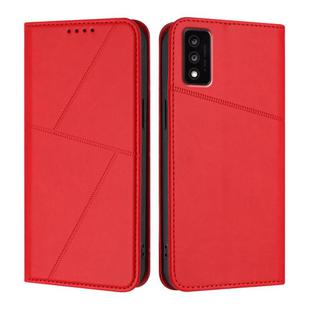 For TCL 30T Strong Magnetic Frosted Flip Leather Phone Case(Red)