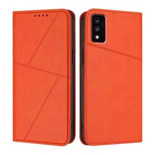 For TCL 30T Strong Magnetic Frosted Flip Leather Phone Case(Orange)