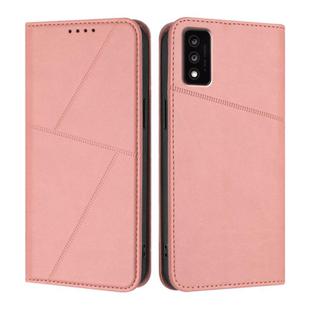 For TCL 30T Strong Magnetic Frosted Flip Leather Phone Case(Pink)