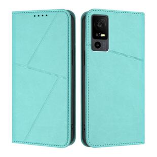 For TCL 40 R 5G Strong Magnetic Frosted Flip Leather Phone Case(Light Blue)