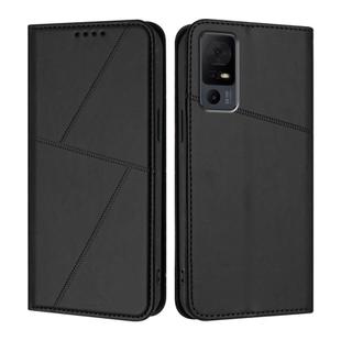 For TCL 40 XL Strong Magnetic Frosted Flip Leather Phone Case(Black)