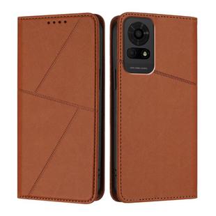 For TCL 50 LE / K23 / K24 Strong Magnetic Frosted Flip Leather Phone Case(Coffee Color)