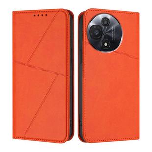For TCL 60R 5G Strong Magnetic Frosted Flip Leather Phone Case(Orange)