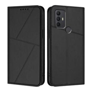 For TCL 305 / 306 / 30E / 30 SE Strong Magnetic Frosted Flip Leather Phone Case(Black)