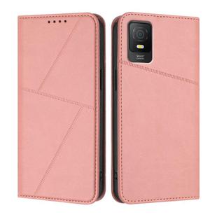 For TCL 403 Strong Magnetic Frosted Flip Leather Phone Case(Pink)