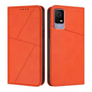 For TCL 405 / 406 / 408 Strong Magnetic Frosted Flip Leather Phone Case(Orange)