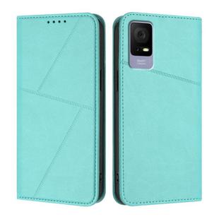 For TCL 405 / 406 / 408 Strong Magnetic Frosted Flip Leather Phone Case(Light Blue)