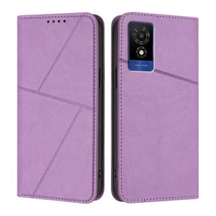 For TCL 501 Strong Magnetic Frosted Flip Leather Phone Case(Light Purple)